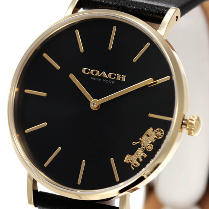 Coach Perry Black Dial Black Leather Strap Watch for Women - 14503333 Buy Now By Coach