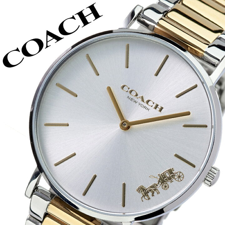 Coach Perry Silver Dial Two Tone Steel Strap Watch for Women - 14503347 Buy Now By Coach