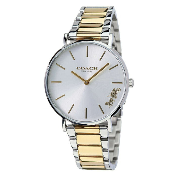 Coach Perry Silver Dial Two Tone Steel Strap Watch for Women - 14503347 Buy Now By Coach