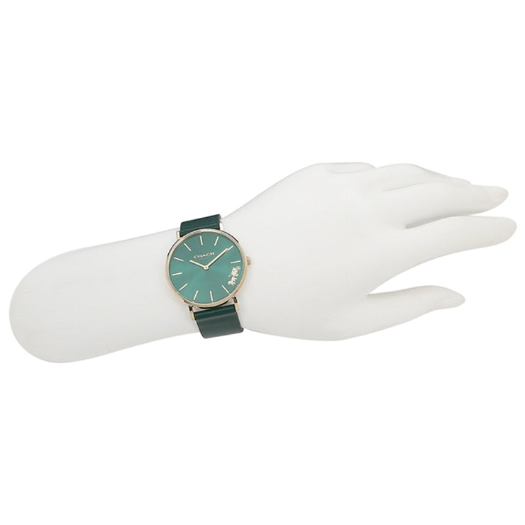Coach Perry Green Dial Green Leather Strap Watch for Women - 14503383-C Buy Now By Coach