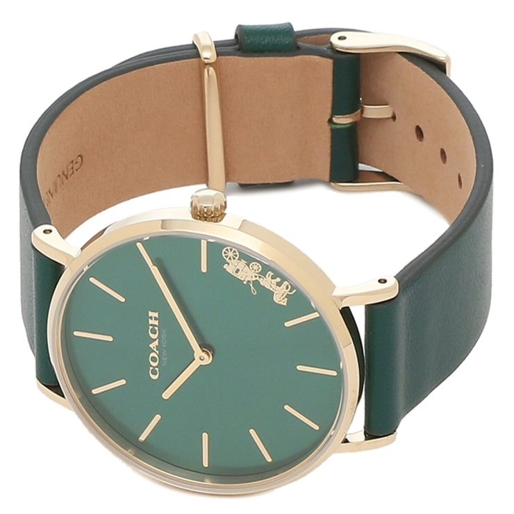 Coach Perry Green Dial Green Leather Strap Watch for Women - 14503383-C Buy Now By Coach