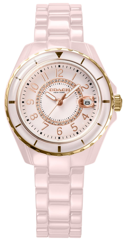 Coach Preston Pink Dial Pink Steel Strap Watch for Women - 14503463 Buy Now By Coach