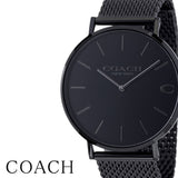 Coach Charles Black Dial Black Mesh Bracelet Watch for Men - 14602148 Buy Now By Coach