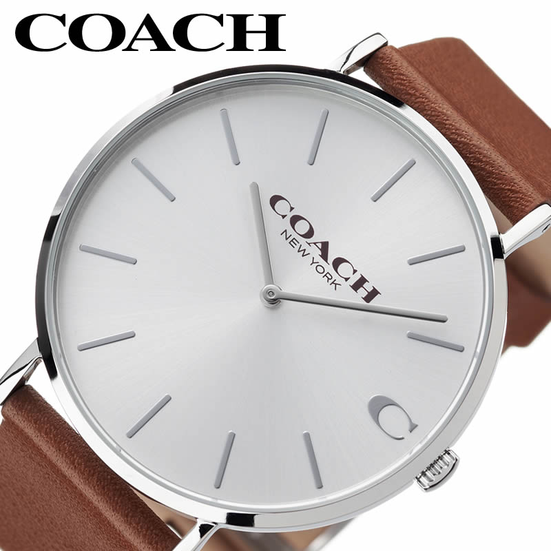 Coach Charles Silver Dial Brown Leather Strap Watch for Men - 14602152 Buy Now By Coach