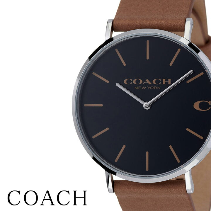 Coach Charles Black Dial Brown Leather Strap Watch for Men - 14602155 Buy Now By Coach