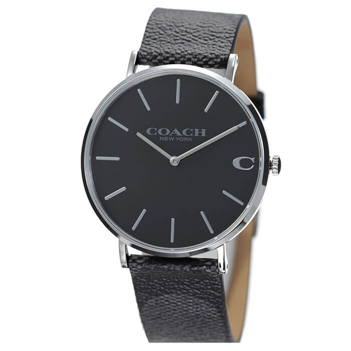 Coach Charles Black Dial Black Leather Strap Watch for Men - 14602157 Buy Now By Coach