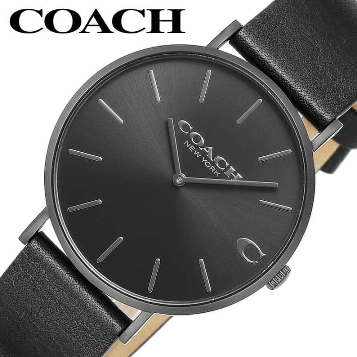 Coach Charles Black Dial Black Leather Strap Watch for Men - 14602434 Buy Now By Coach