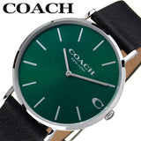 Coach Charles Green Dial Black Leather Strap Watch for Men - 14602436 Buy Now By Coach