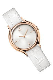 Calvin Klein Skirt White Dial White Leather Strap Watch for Women - K2U236K6 Buy Now By Calvin Klein