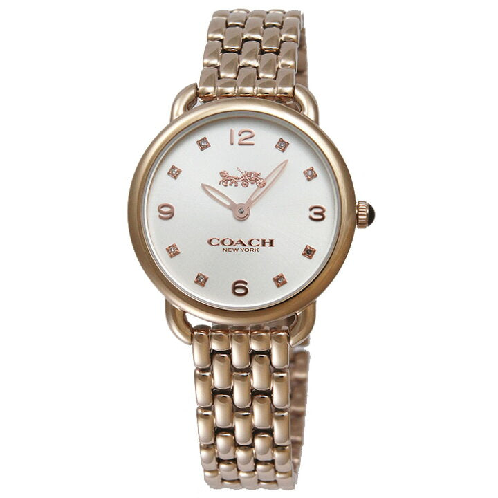Coach Delancey White Dial Rose Gold Steel Strap Watch for Women - 14502783 Buy Now By Coach