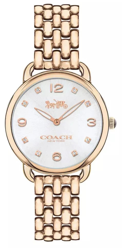 Coach Delancey White Dial Rose Gold Steel Strap Watch for Women - 14502783 Buy Now By Coach