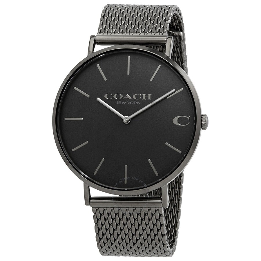 Coach Charles Black Dial Grey Mesh Bracelet Watch for Men - 14602145 Buy Now By Coach