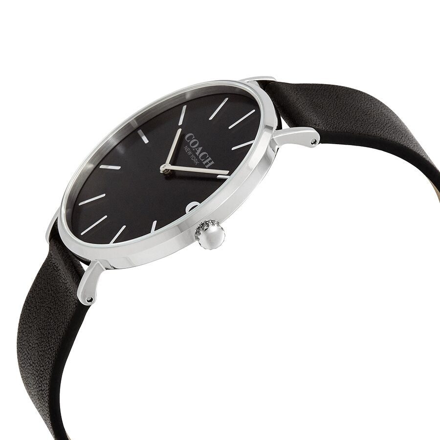 Coach Charles Black Dial Black Leather Strap Watch for Men - 14602149 Buy Now By Coach