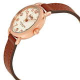 Coach Delancey Cream Dial Brown Leather Strap Watch For Women - 14502751 Buy Now By Coach