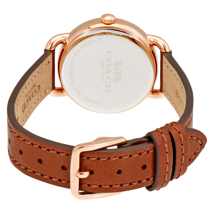 Coach Delancey Cream Dial Brown Leather Strap Watch For Women - 14502751 Buy Now By Coach