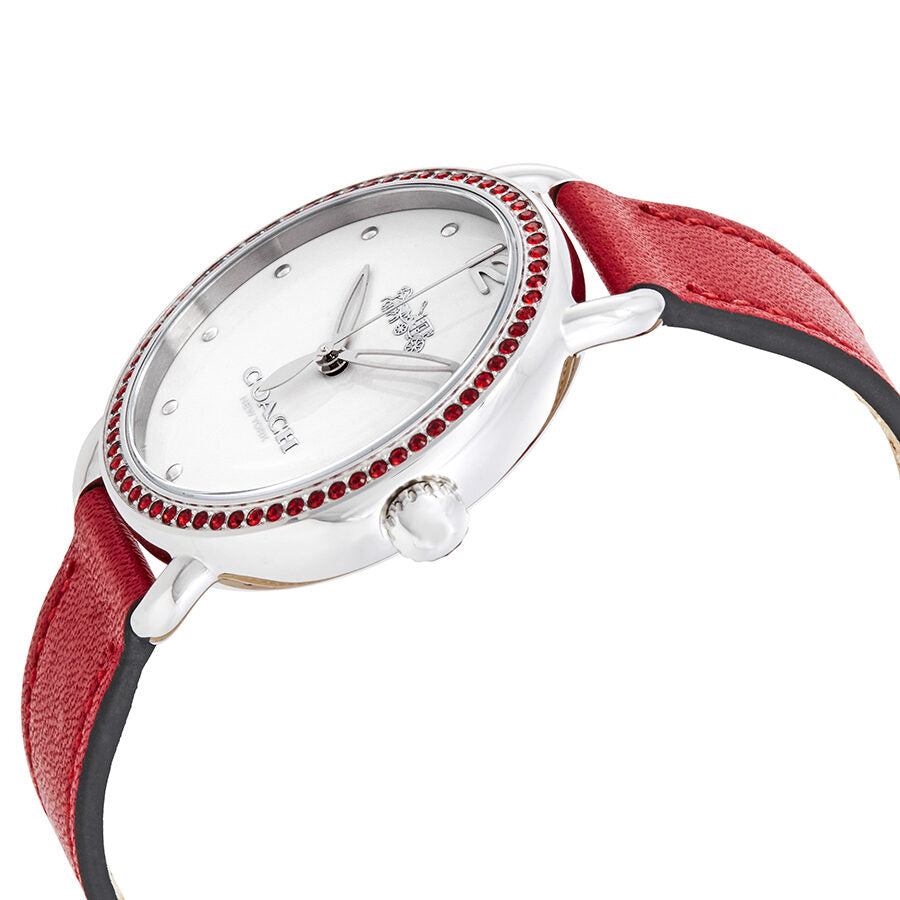 Coach Delancey White Dial Red Leather Strap Watch for Women - 14502878 Buy Now By Coach