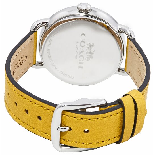 Coach Delancey White Dial Yellow Leather Strap Watch for Women - 14502882 Buy Now By Coach