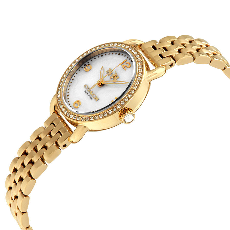 Coach Delancey Mother of Pearl Dial Gold Steel Strap Watch for Women - 14502478 Buy Now By Coach