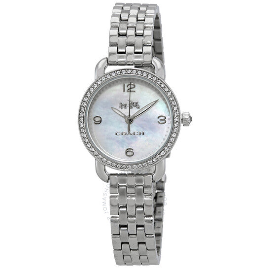 Coach Delancey Mother of Pearl Dial Silver Steel Strap Watch for Women - 14502477 Buy Now By Coach