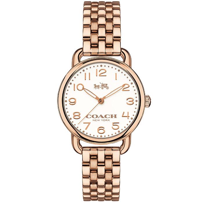 Coach Delancey White Dial Rose Gold Steel Strap Watch for Women - 14502242 Buy Now By Coach
