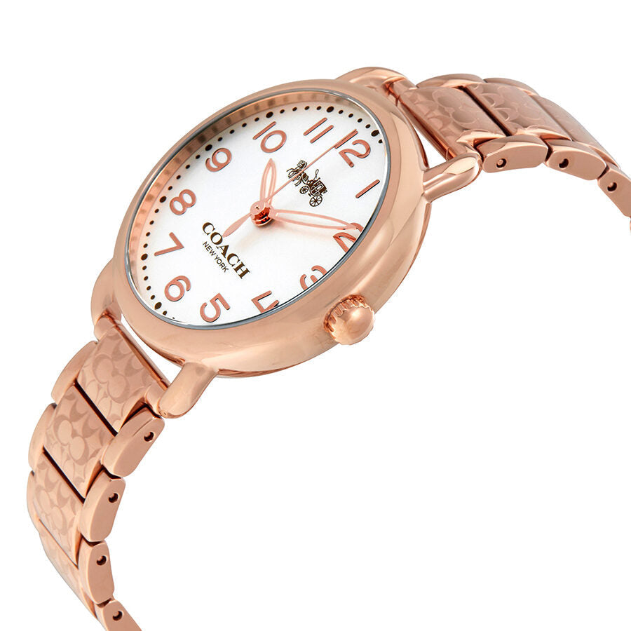 Coach Delancey White Dial Rose Gold Steel Strap Watch for Women - 14502242 Buy Now By Coach