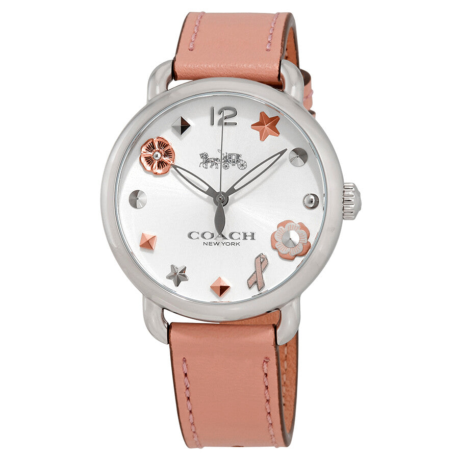 Coach Delancey White Dial Pink Leather Strap Watch for Women - 14502799 Buy Now By Coach