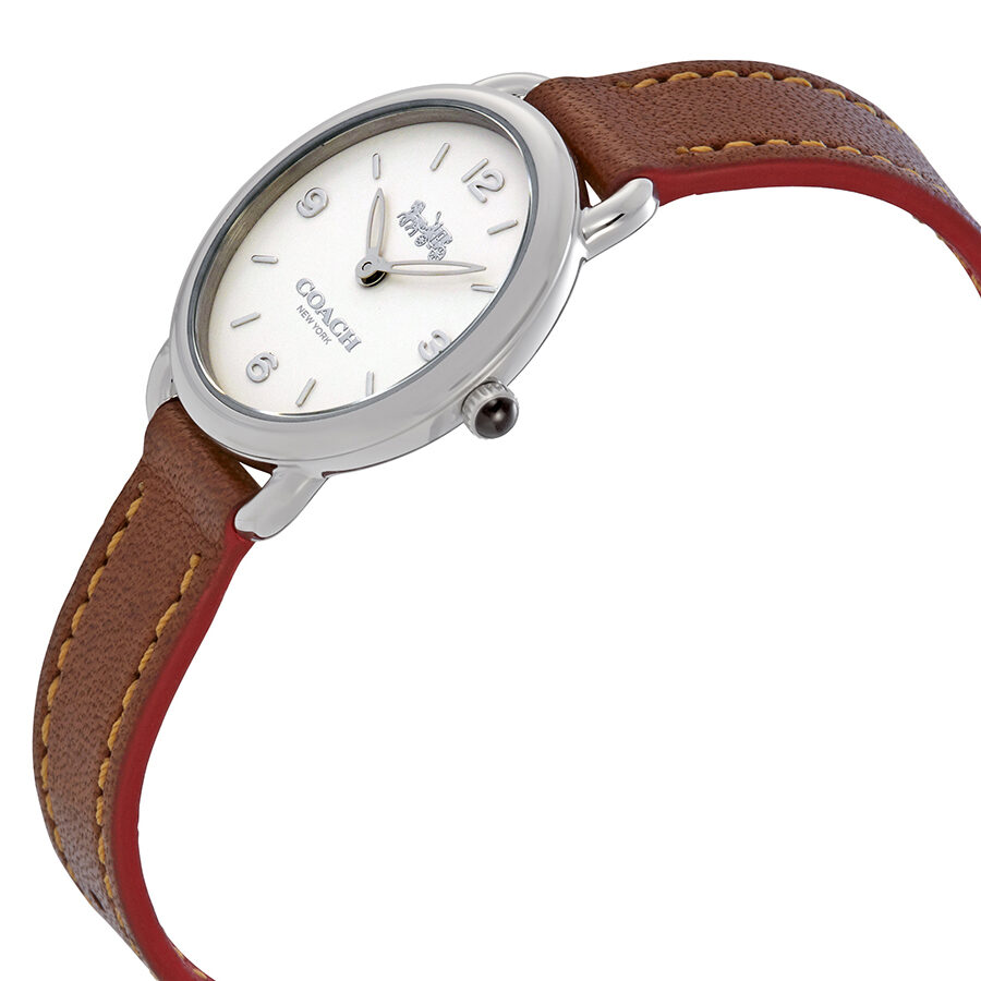Coach Delancey Slim Cream Dial Brown Leather Strap Watch For Women - 14502789 Buy Now By Coach