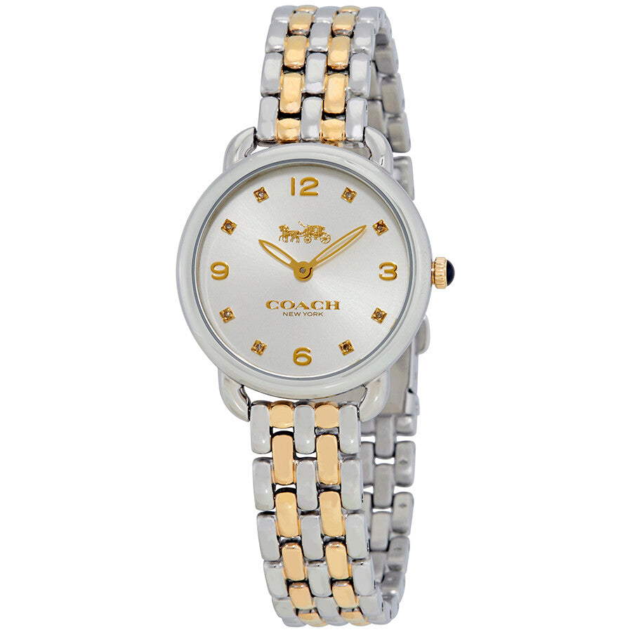 Coach Delancey Slim White Dial Two Tone Steel Strap Watch for Women - 14502784 Buy Now By Coach