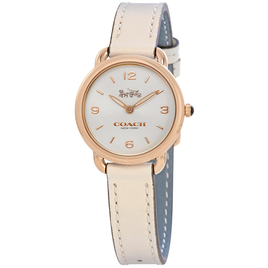 Coach Delancey White Dial White Leather Strap Watch for Women - 14502790 Buy Now By Coach