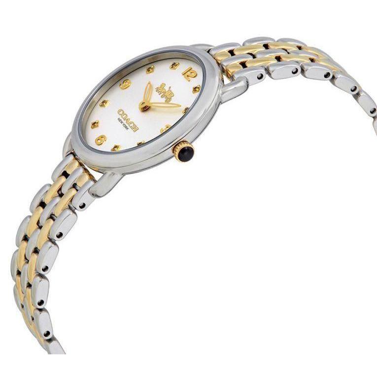 Coach Delancey Slim White Dial Two Tone Steel Strap Watch for Women - 14502784 Buy Now By Coach