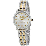 Coach Delancey Slim White Dial Two Tone Steel Strap Watch for Women - 14502784 Buy Now By Coach