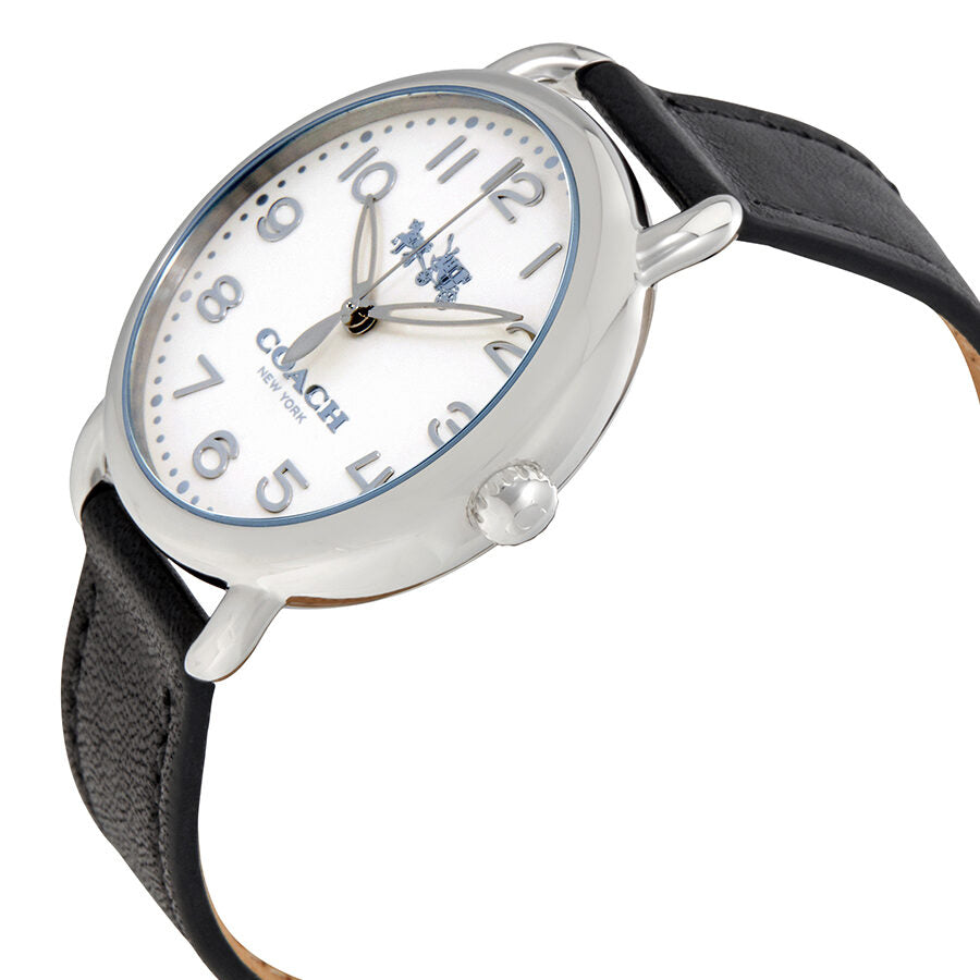 Coach Delancey White Dial Black Leather Strap Watch for Women - 14502714 Buy Now By Coach