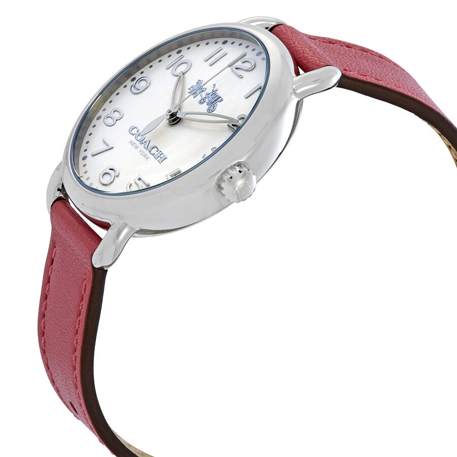 Coach Delancey White Dial Pink Leather Strap Watch for Women - 14502717 Buy Now By Coach