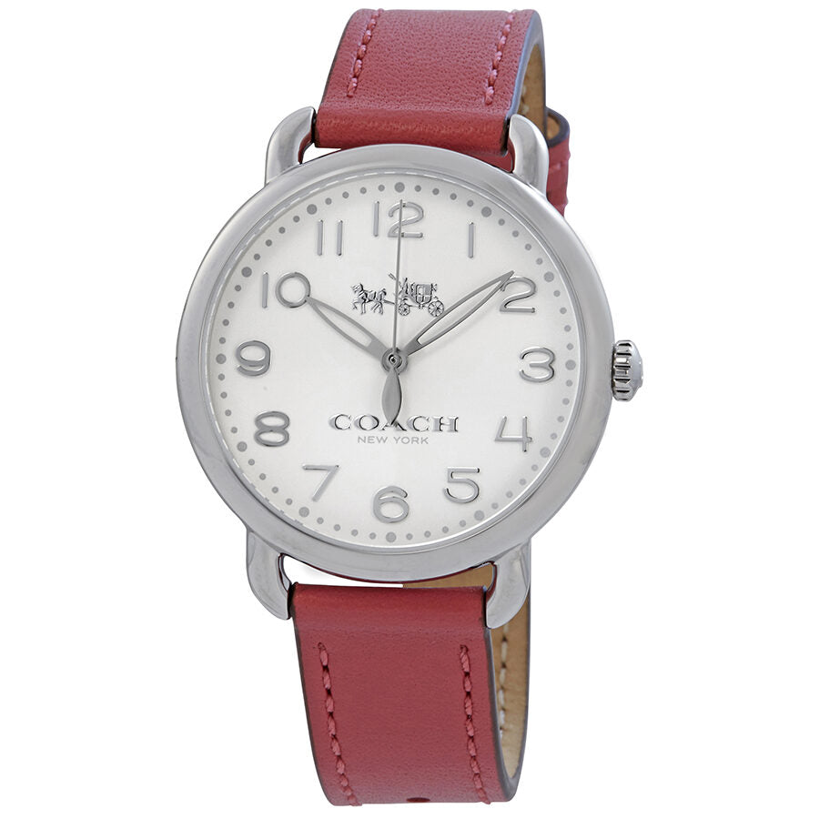 Coach Delancey White Dial Pink Leather Strap Watch for Women - 14502717 Buy Now By Coach