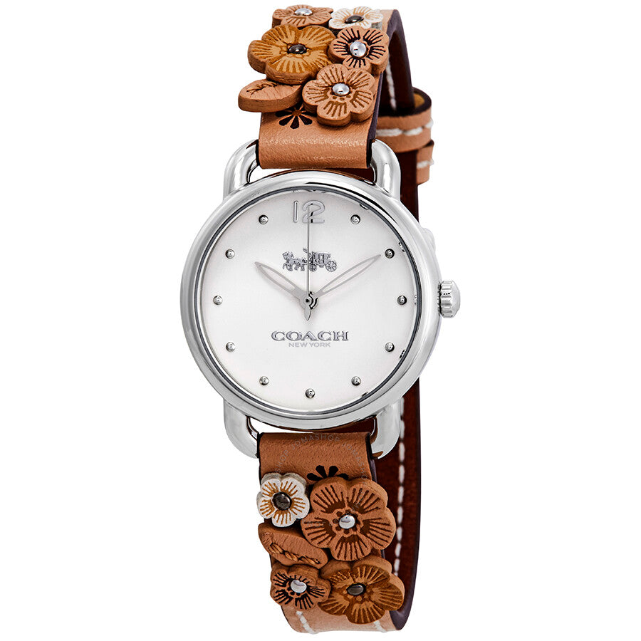 Coach Perry White Dial Brown Floral Leather Strap Watch for Women - 14502873 Buy Now By Coach