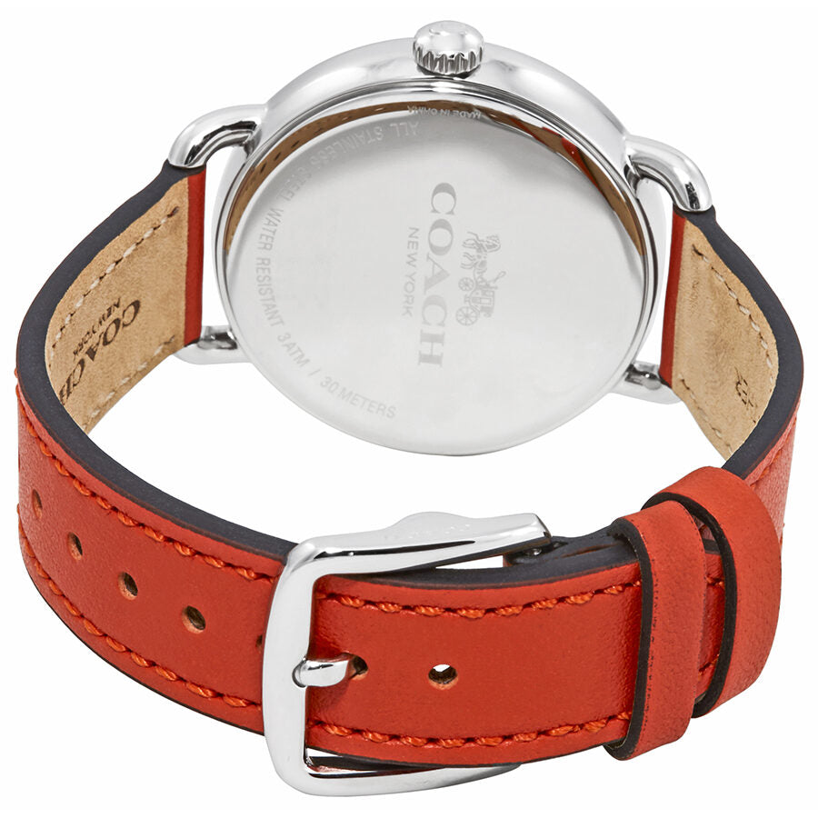Coach Delancey White Dial Orange Leather Strap Watch for Women - 14502880 Buy Now By Coach
