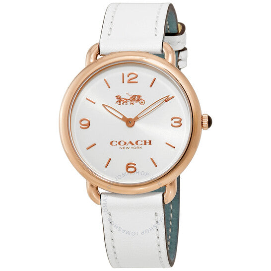 Coach Delancey White Dial White Leather Strap Watch for Women - 14502790 Buy Now By Coach