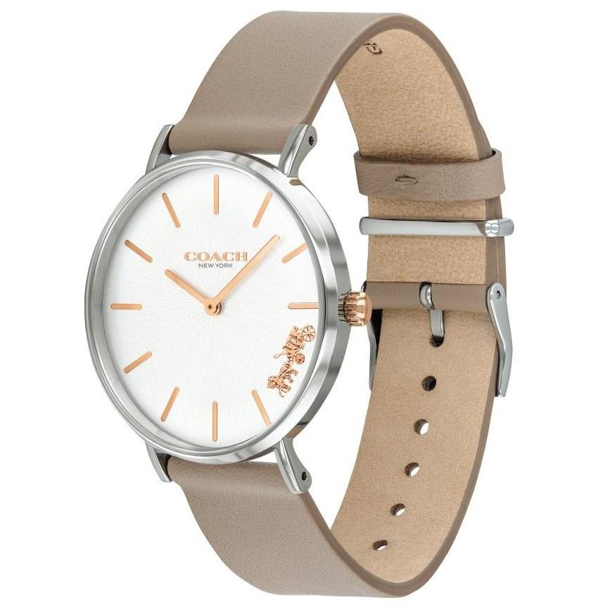 Coach Perry Silver Dial Light Brown Leather Strap Watch for Women - 14503119 Buy Now By Coach