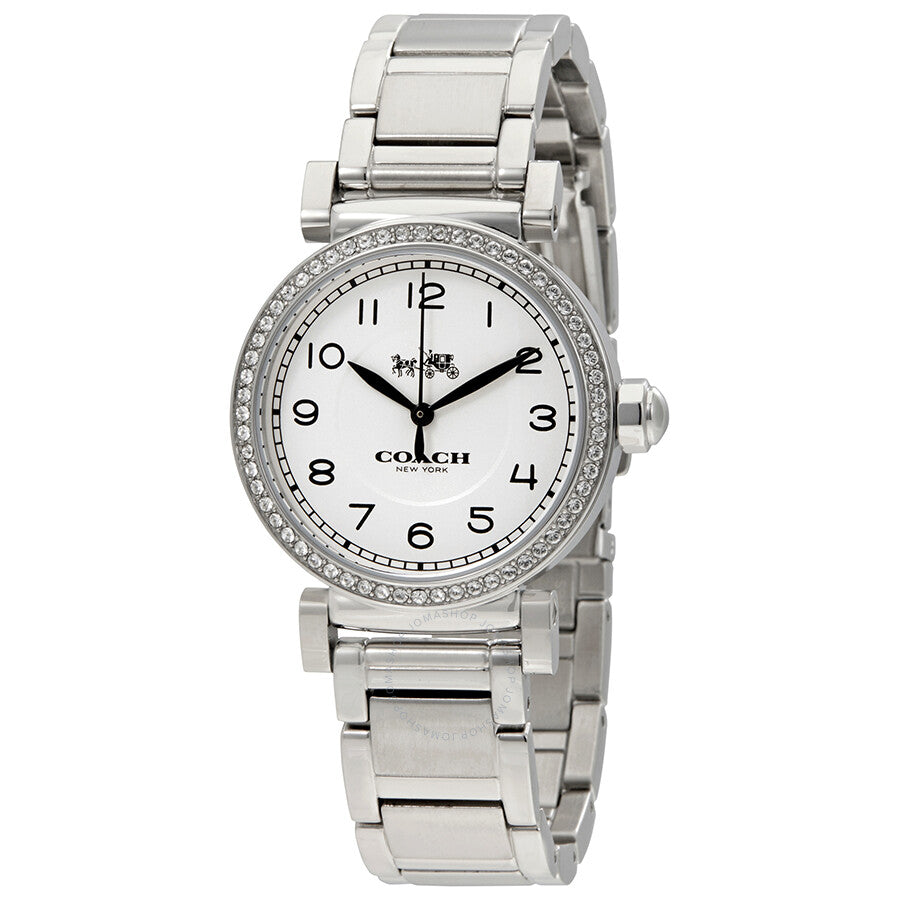 Coach Madison White Dial Silver Steel Strap Watch for Women - 14502396 Buy Now By Coach