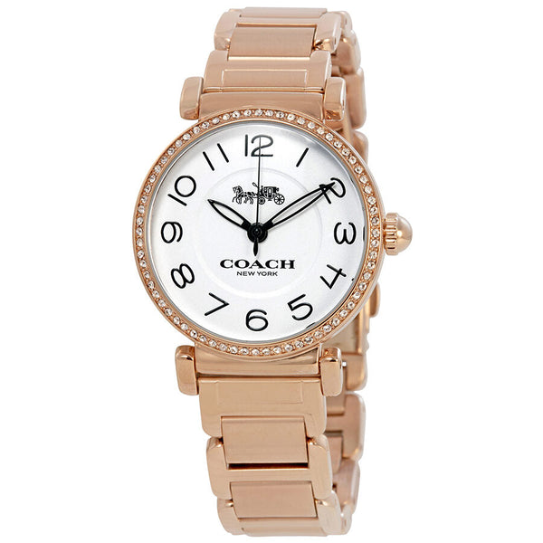 Coach Madison White Dial Rose Gold Steel Strap Watch for Women - 14502398 Buy Now By Coach