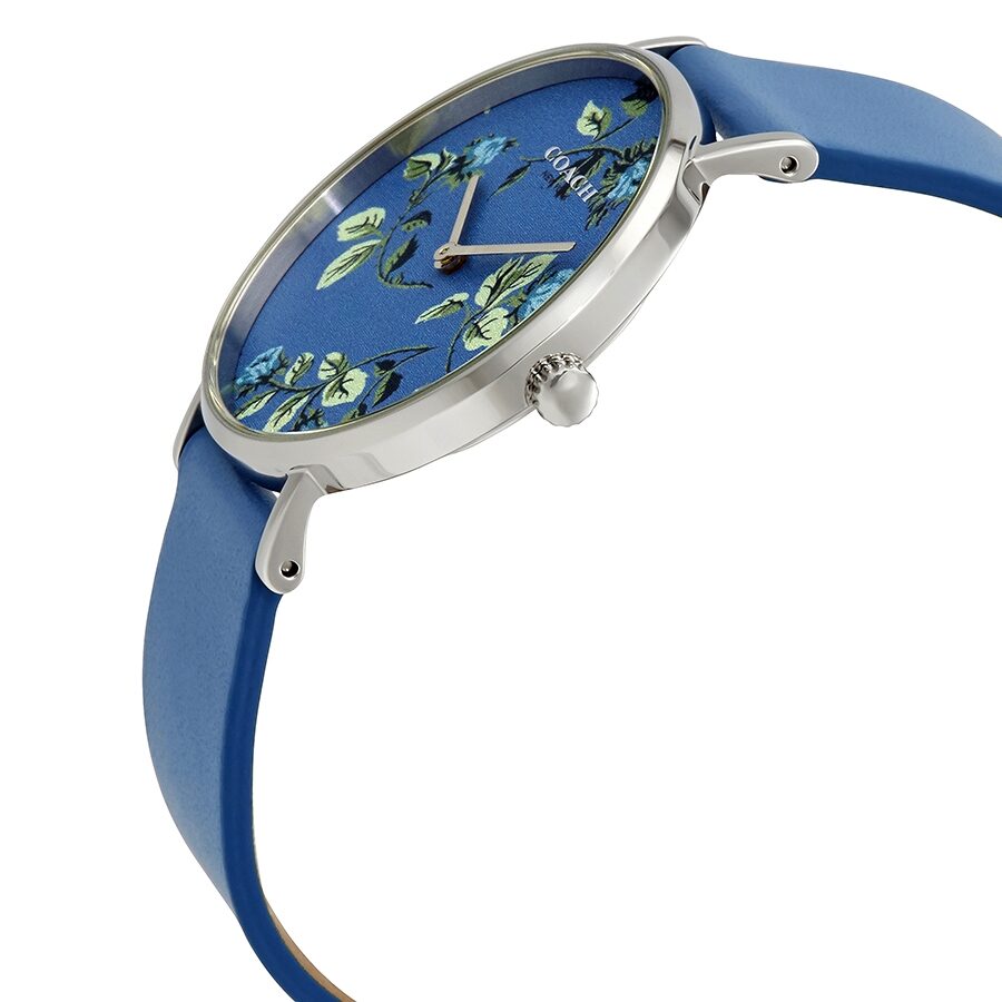 Coach Perry Floral Blue Dial Blue Leather Strap Watch for Women - 14503294 Buy Now By Coach