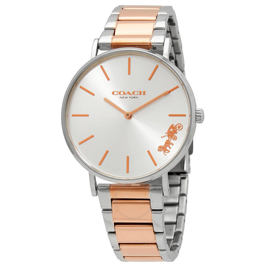 Coach Perry Silver Dial Two Tone Steel Strap Watch for Women - 14503346 Buy Now By Coach