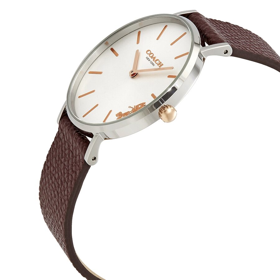 Coach Perry White Dial Brown Leather Strap Watch for Women - 14503154 Buy Now By Coach