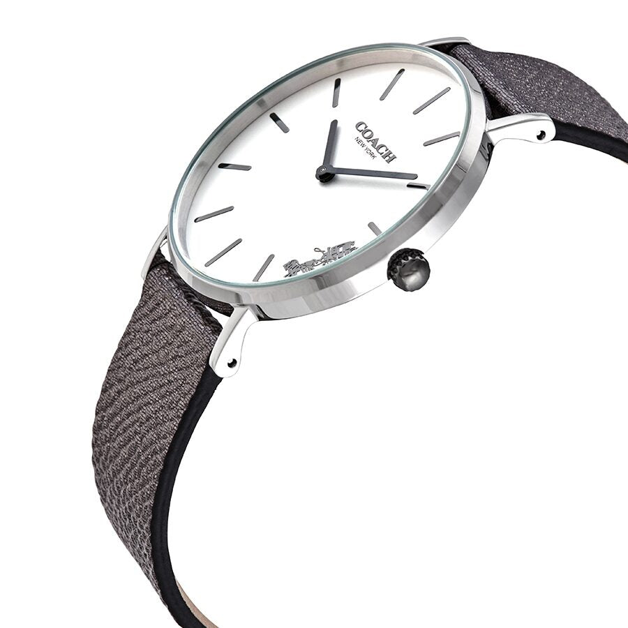 Coach Perry White Dial Grey Leather Strap Watch for Women - 14503155 Buy Now By Coach