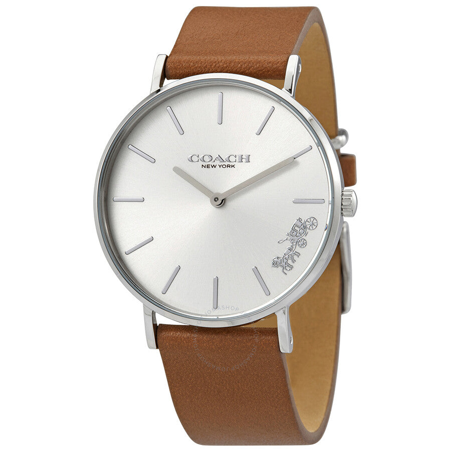 Coach Perry Silver Dial Brown Leather Strap Watch for Women - 14503120 Buy Now By Coach