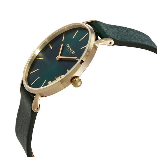 Coach Perry Green Dial Green Leather Strap Watch for Women - 14503383-C Buy Now By Coach