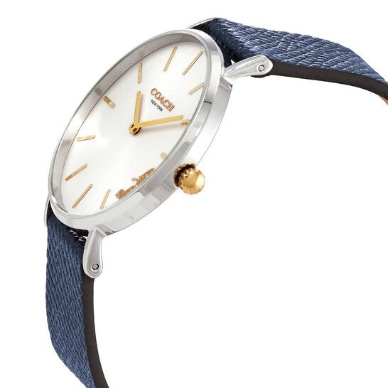 Coach Perry White Dial Blue Leather Strap Watch for Women - 14503156 Buy Now By Coach