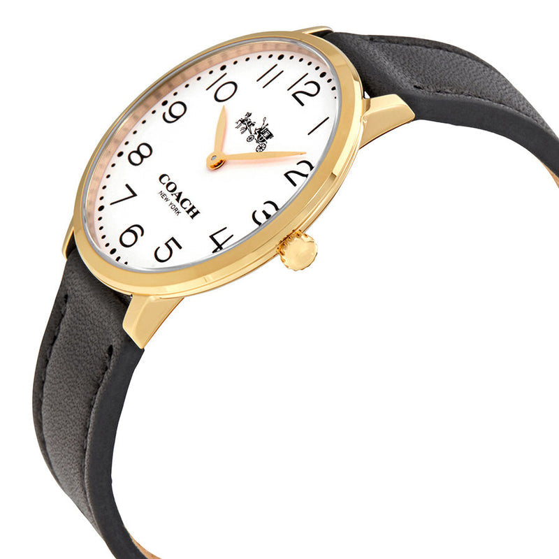 Coach Slim Easton White Dial Black Leather Strap Watch for Women - 14502683 Buy Now By Coach