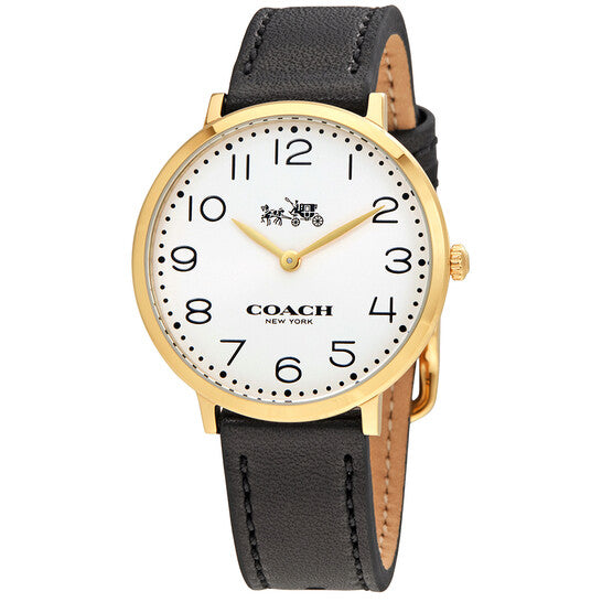 Coach Slim Easton White Dial Black Leather Strap Watch for Women - 14502683 Buy Now By Coach