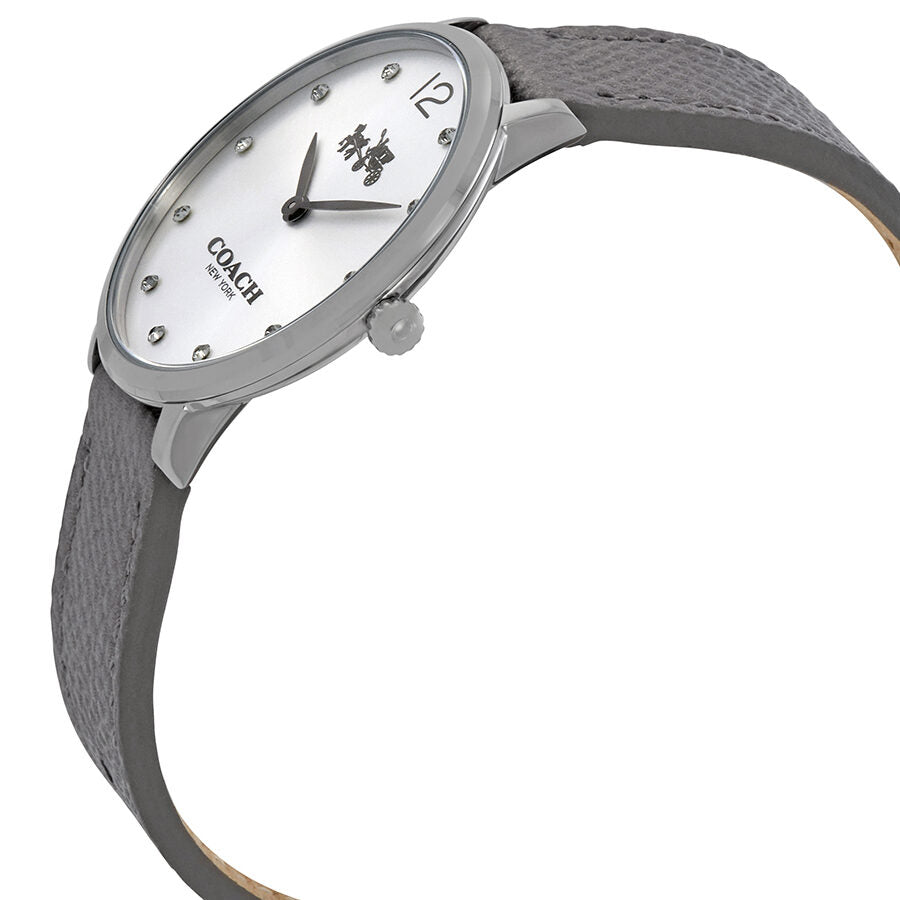 Coach Slim Easton Silver Dial Grey Leather Strap Watch for Women - 14502686 Buy Now By Coach